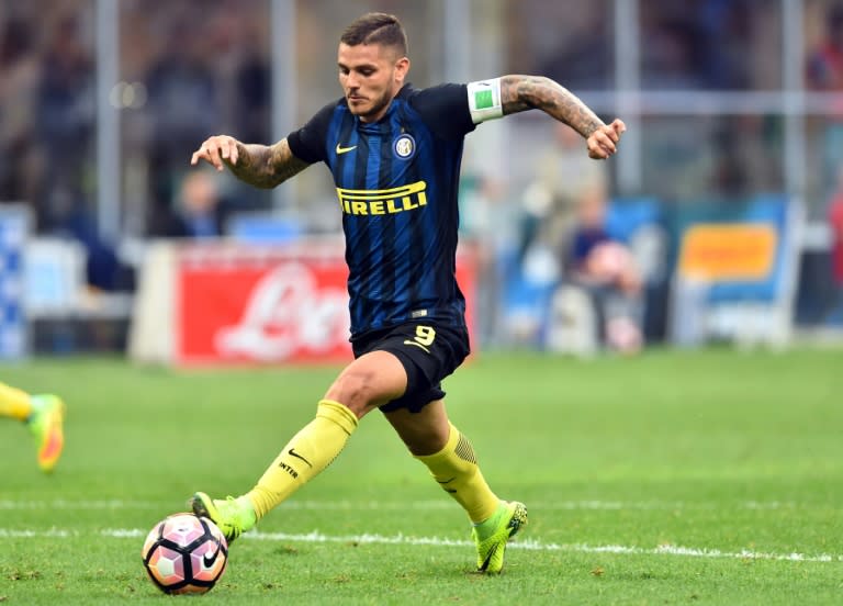 Inter Milan's Mauro Icardi has hit the net six times against Juventus and will be looking to stretch his record against Juve's 'keeper Gianluigi Buffon 