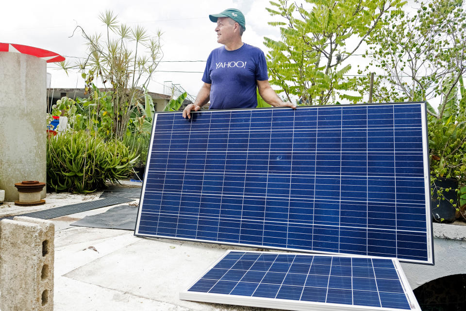 Jesse with solar panels