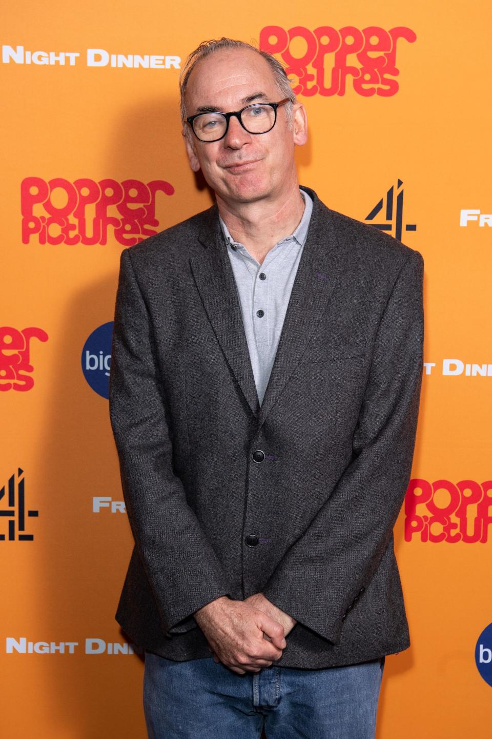 Paul Ritter attends the "Friday Night Dinner" photocall at Curzon Soho on March 9, 2020, in London.