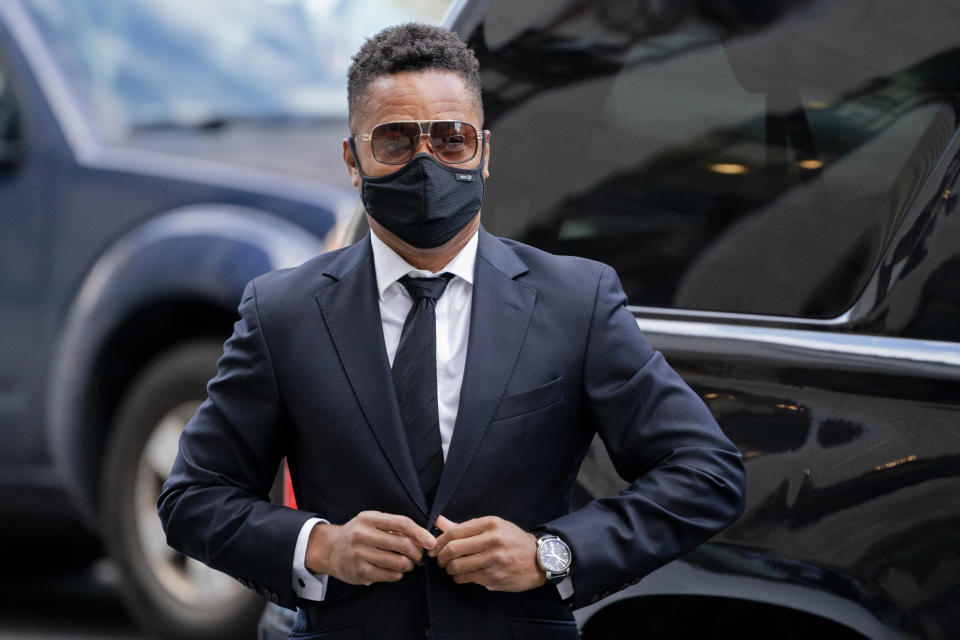 Cuba Gooding Jr. arrives at New York Criminal court for his sexual misconduct case, Monday, Oct. 18, 2021, in New York. (AP Photo/John Minchillo)