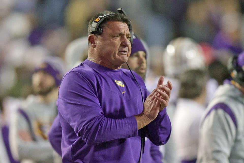 Ed Orgeron was 51-20 in six seasons at LSU.