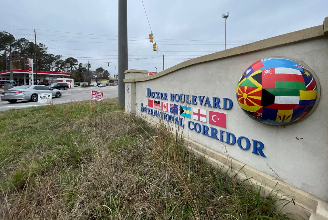 Decker Boulevard was re-branded as Columbia’s International Corridor in 2008. In recent years, the area has declined with many vacant and neglected storefronts.