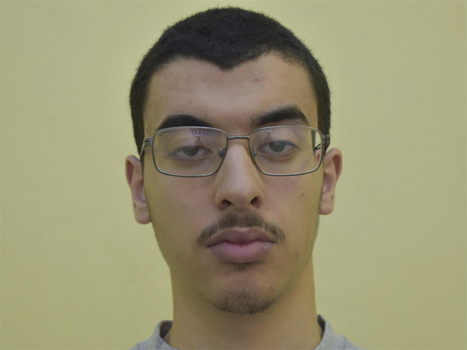 Undated file photo issued by Greater Manchester Police, of Hashem Abedi, younger brother of the Manchester Arena bomber Salman Abedi.  The brother of the suicide bomber who set off an explosion that killed 22 people and injured hundreds at a 2017 Ariana Grande concert in Manchester, England, has been sentenced Thursday Aug. 20, 2020, to a minimum of 55 years. (Greater Manchester Police via AP)