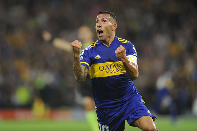 Carlos Tevez, titular en Boca esta tarde.