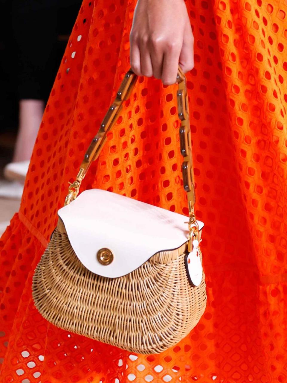 Tory Burch sent its own take on the summer-friendly tote down the runway (Rex Features)