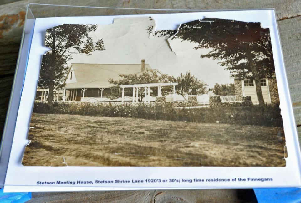 A photo described as "the Stetson Meeting House" in Norwell was displayed during Stetson Heritage Day on Saturday, Aug. 19, 2023. The house at 36 Stetson Shrine Lane was built in 1890, possibly by G.W. Stetson.