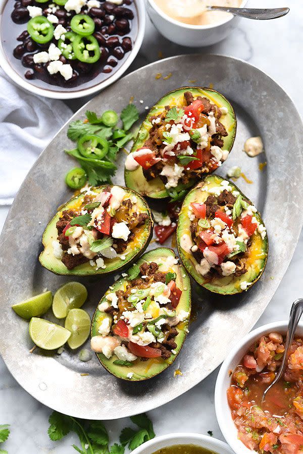 Taco Stuffed Avocados With Chipotle Cream