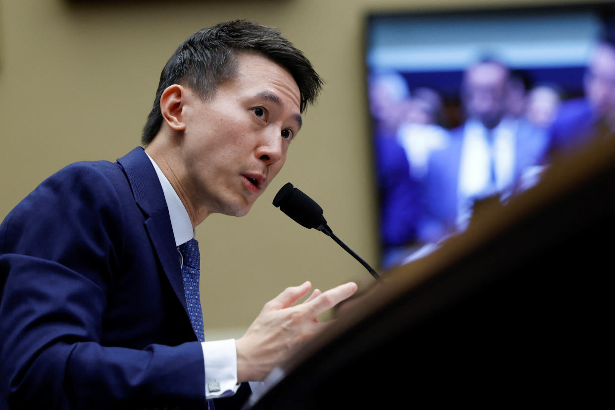 TikTok Chief Executive Shou Zi Chew testifies before a House Energy and Commerce Committee hearing entitled 