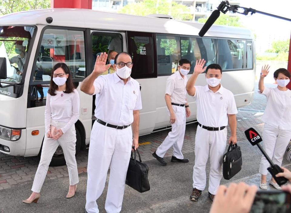 GE2020: PAP's candidates for West Coast GRC S Iswaran and Desmond Lee. (Photo: Joe Nair/Yahoo News Singapore)