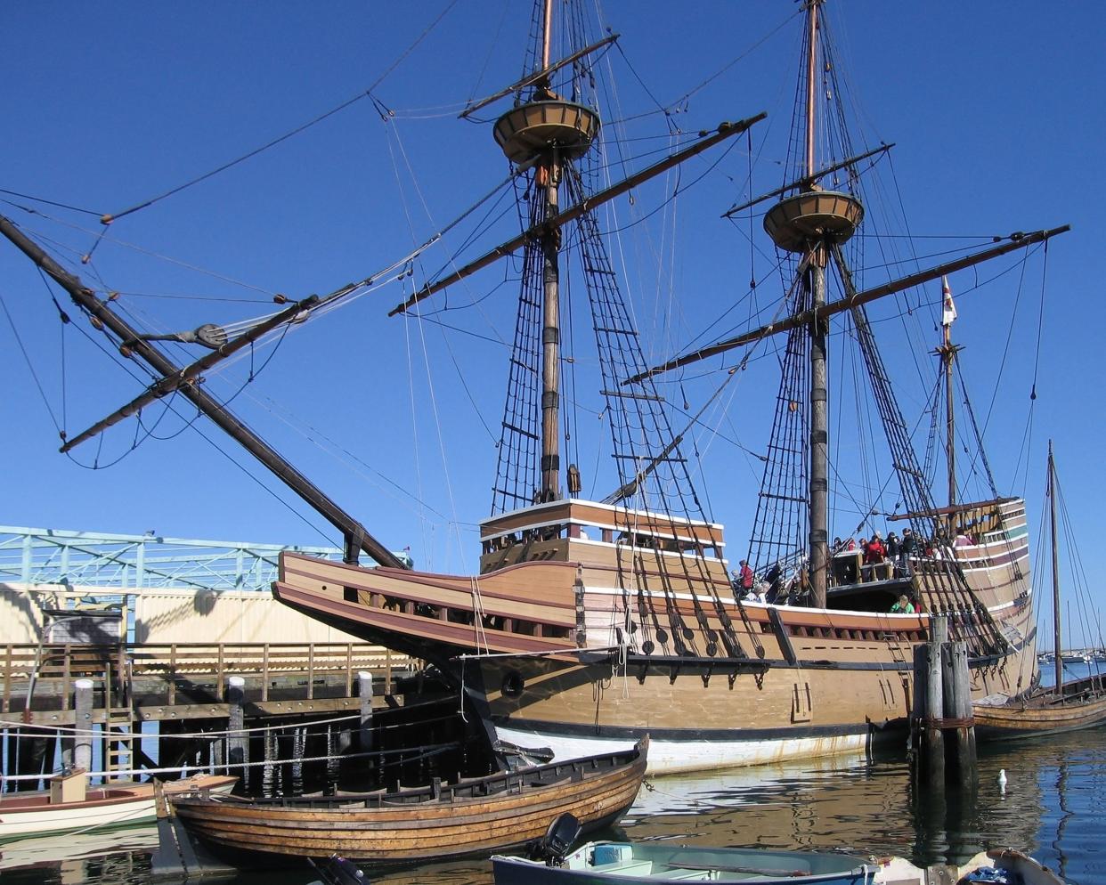 "Mayflower II" ship anchored, Plymouth, Massachusetts