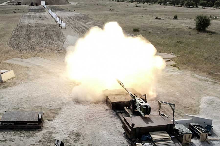 An Ascalon gun being test fired. <em>KNDS</em>