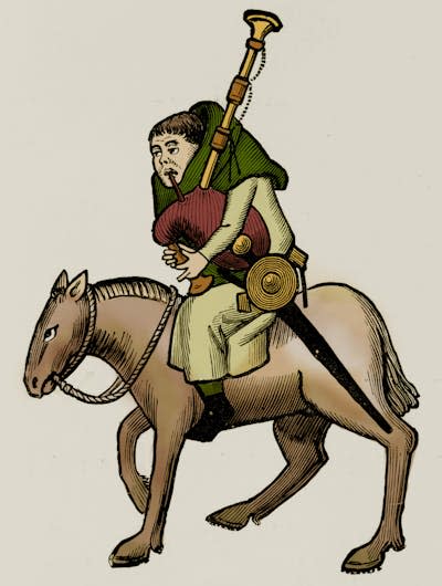 The Miller on horseback, from an early 15th century manuscript of Chaucer’s Canterbury Tales. Getty Images