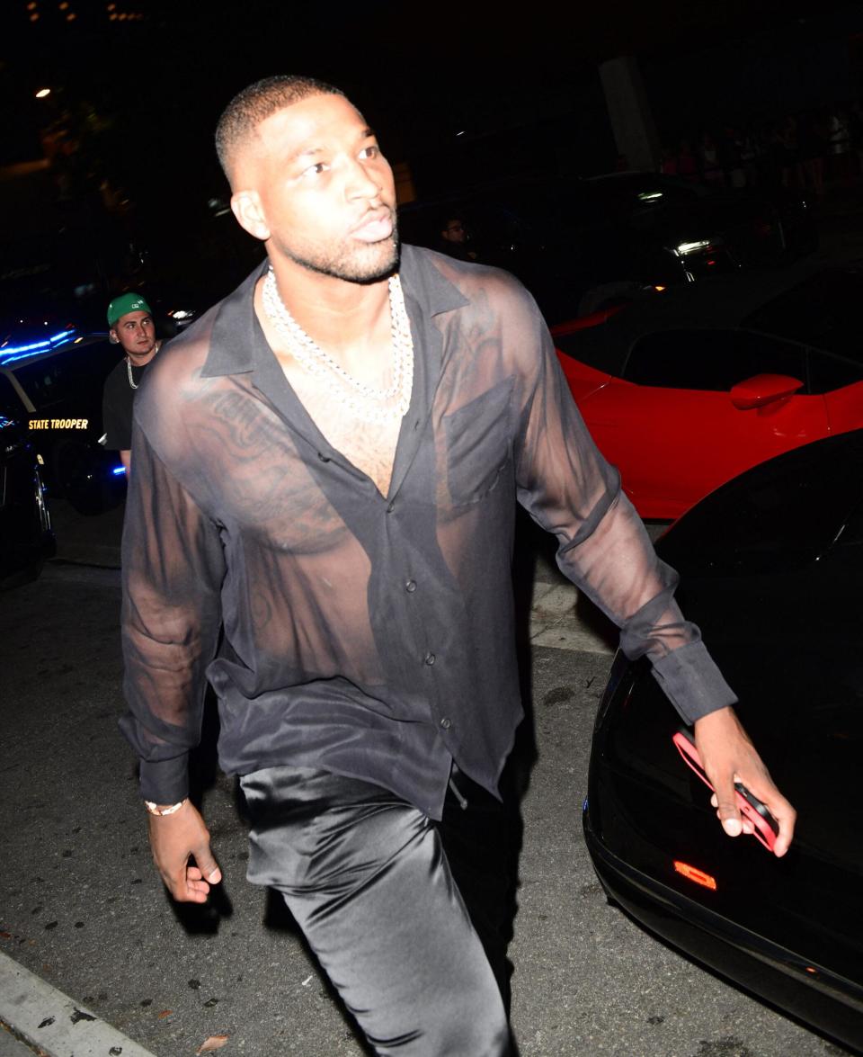 Tristan Thompson arrive at same restaurant Gekko as Kim Kardashian after both attend Messi's debut game with Inter Miami FC