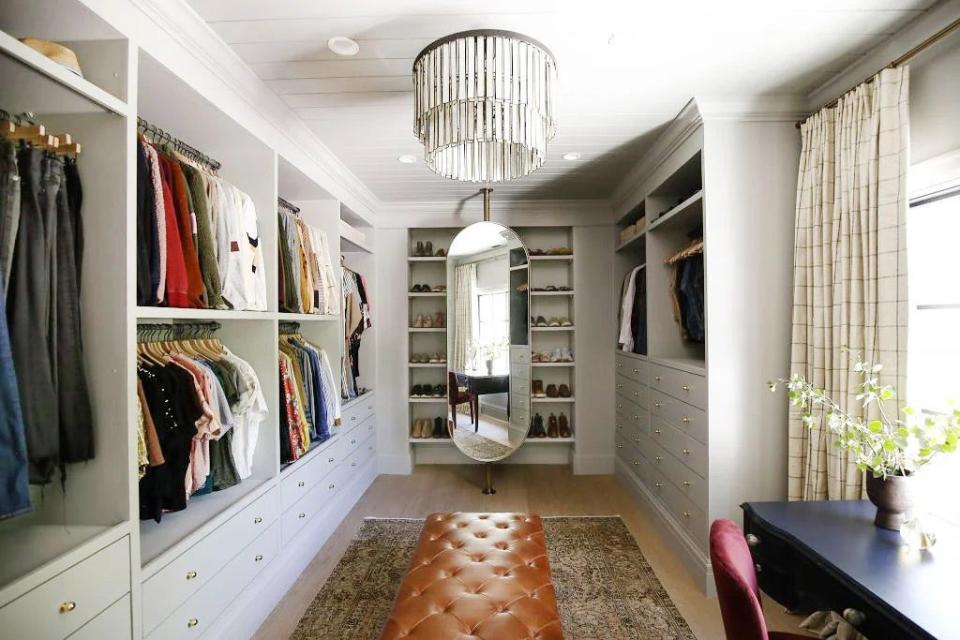 gray walk in closet