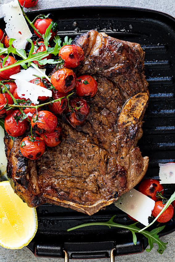 Grilled Steak with Blistered Tomatoes