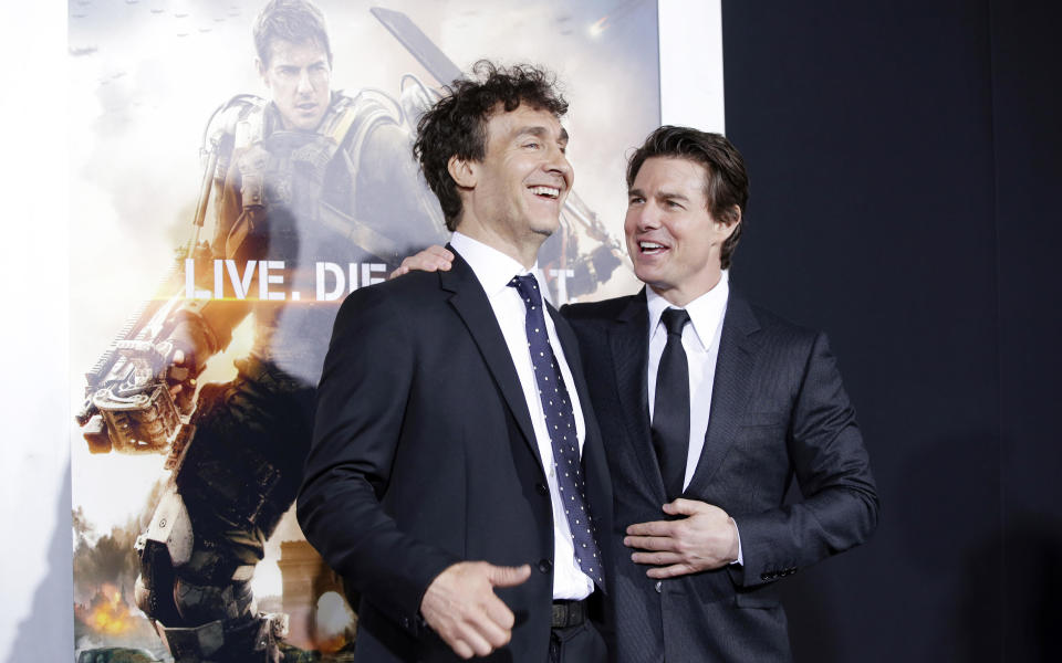 Doug Liman and Tom Cruise arrive on the red carpet at the New York Fan Premiere of 'Edge of Tomorrow' at AMC Loews Lincoln Square IMAX in New York City on May 28, 2014.      UPI/John Angelillo