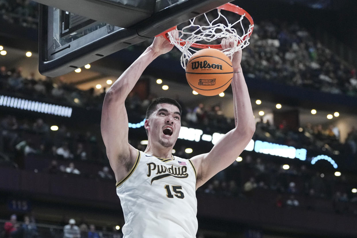 Last year's POY Zach Edey headlines the preseason All-America team. (Dylan Buell/Getty Images)