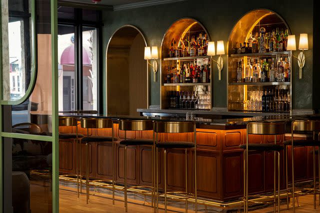 <p>Courtesy of The Palmetto Hotel Charleston</p> The lobby bar at The Palmetto Hotel Charleston