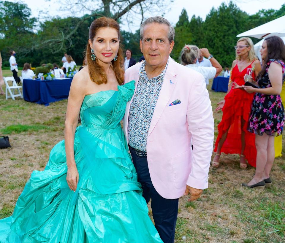 Jean Shafiroff and Greg D'Elia attend the 12th annual Unconditional Love Gala hosted by the Southampton Animal Shelter Foundation in Southampton, N.Y., in August 2021.