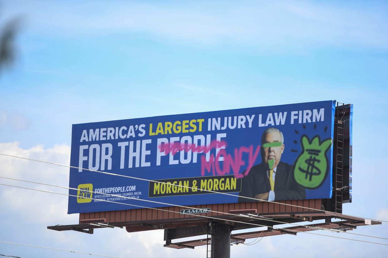The Morgan & Morgan billboard off Wrightsboro Road on Wednesday, Sept. 20, 2023.