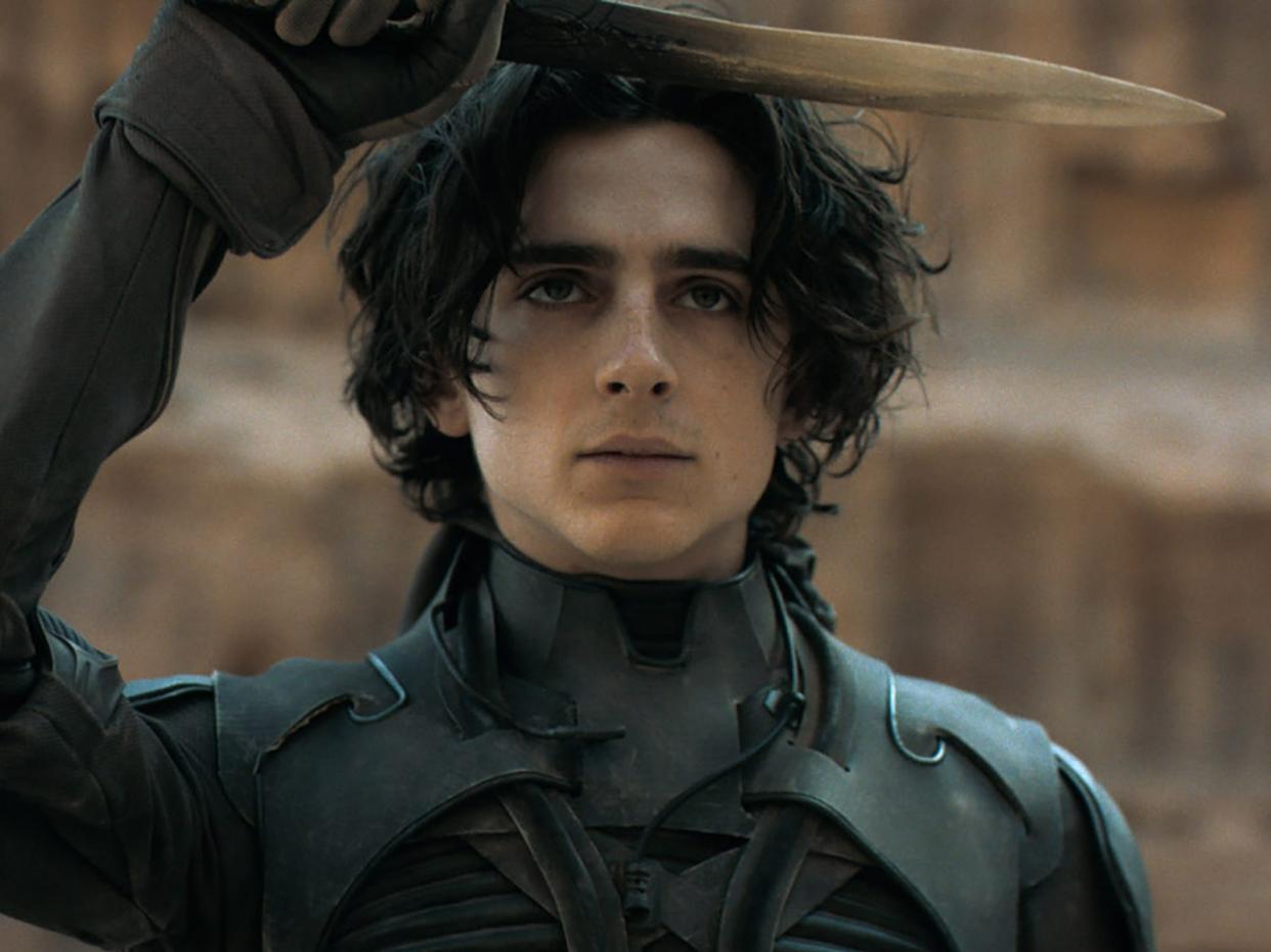 Timothée Chalamet as Paul Atreides in a still from the upcoming movie "Dune."