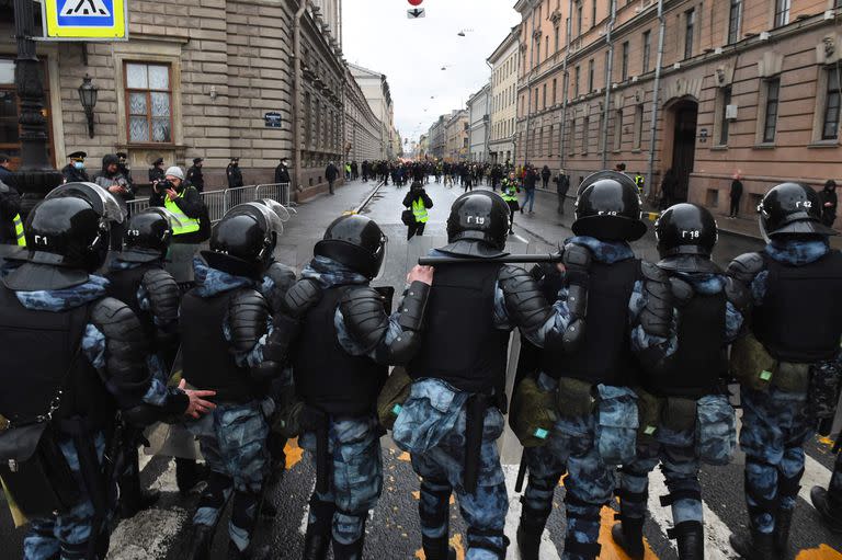 Protestas por Navalny en San Petersburgo