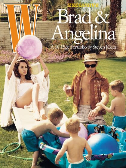 <p>It’s hard to forget Steven Klein’s 60-page spread on Angelina Jolie and Brad Pitt. The former, who wore Yves Saint Laurent, Narciso Rodriguez, Luisa Beccaria, Alberta Ferretti, Eres, Alexander McQueen, Miu Miu, Giambattista Valli, Michael Kors, and an array of vintage frocks, played house with Pitt in Palm Spring while promoting their film ‘Mr and Mrs Smith’. </p>