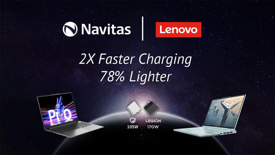 Next-gen GaNFast™ Power ICs Enable Lenovo to Create Efficient, Lightweight, and Sustainable High-Speed GaN Chargers