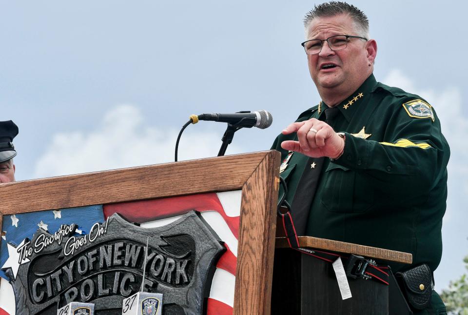 Brevard County Sheriff Wayne Ivey addresses the crowd at Brevard Veterans Memorial Center in Merritt Island on the 20th anniversary of 9/11 in this 2021 file photo.