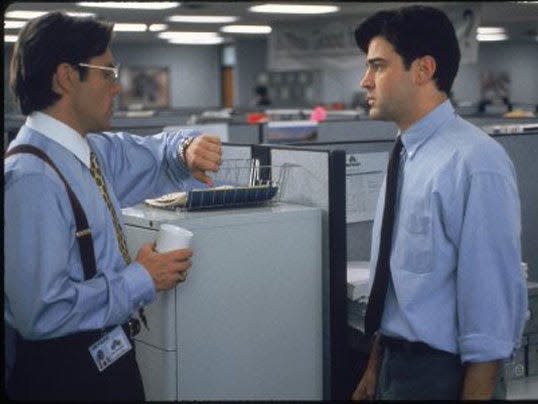 Gary Cole and Ron Livingston in Office Space (1999)