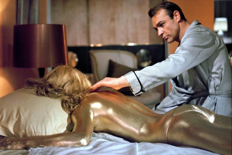 Shirley Eaton and Sean Connery in the 1964 film of Goldfinger, named for a Thirties planning battle  (Publicity image)