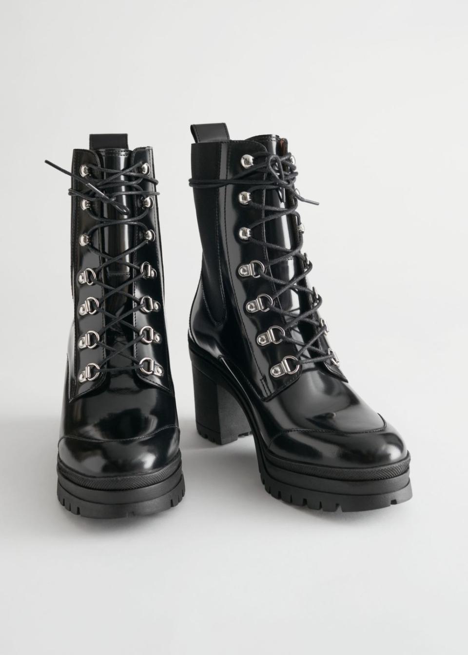 Heeled Hiking Boots, £165