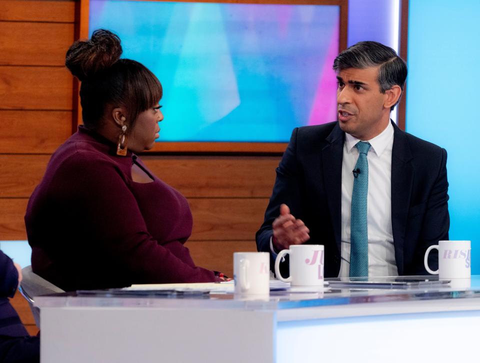 Judi Love was on the Loose Women panel speaking to Prime Minister Rishi Sunak. (Ken McKay/ITV/Shutterstock)