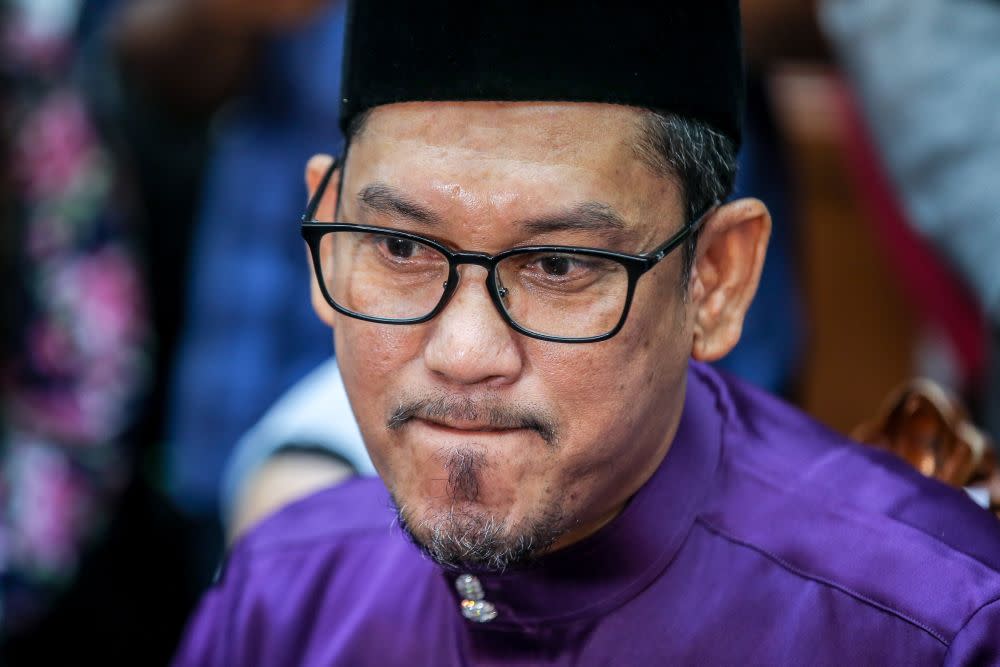 Outgoing Perak Mentri Besar Datuk Seri Ahmad Faizal Azumu speaks to reporters during a press conference at the State Secretariat Building in Ipoh December 4, 2020. — Picture by Farhan Najib