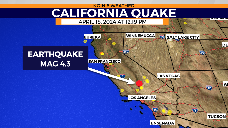 <em>4.3 magnitude earthquake hits Central California Thursday, April 18, 2024</em>