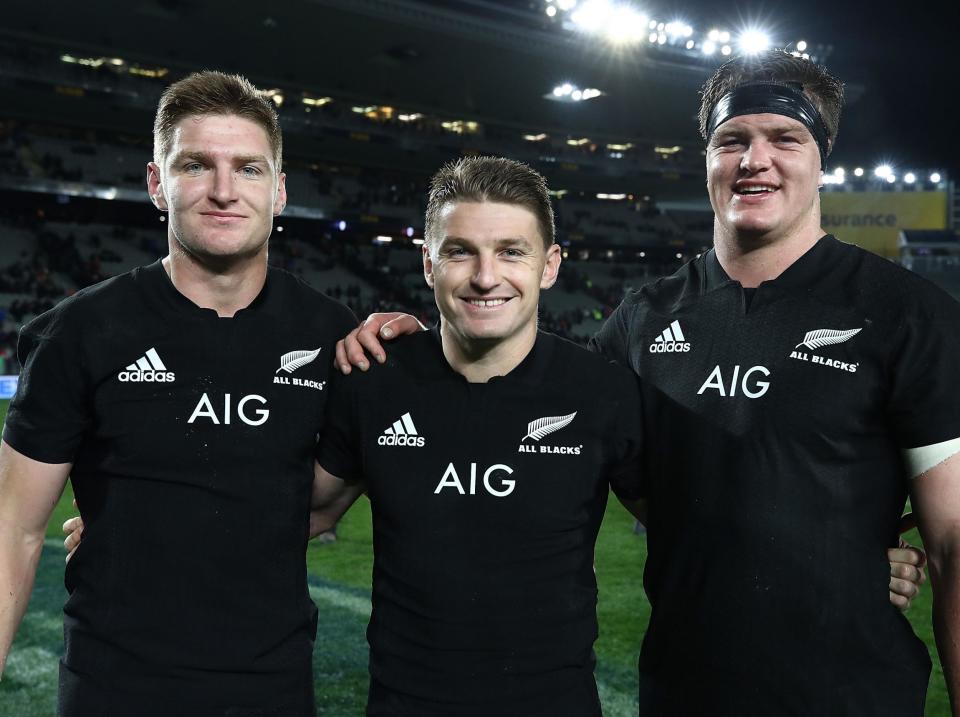 Jordie, Beauden and Scott (L-R) all start for New Zealand against Canada: Getty