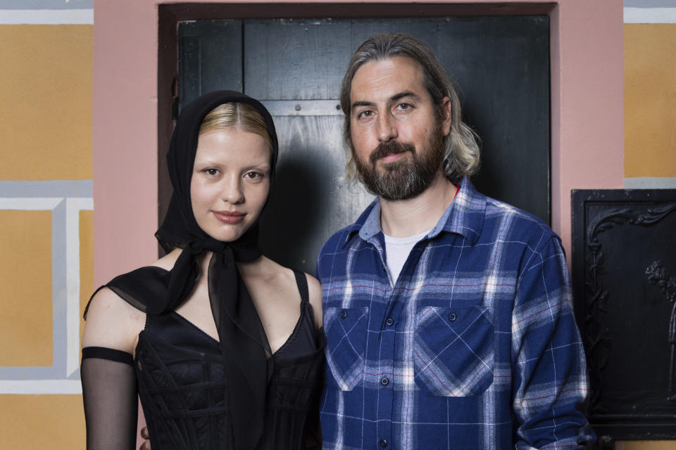 Mia Goth, left, and director Ti West pose for portraits to promote the film "Pearl" during the 79th edition of the Venice Film Festival in Venice, Italy, on Sept. 4, 2022. (Photo by Vianney Le Caer/Invision/AP)