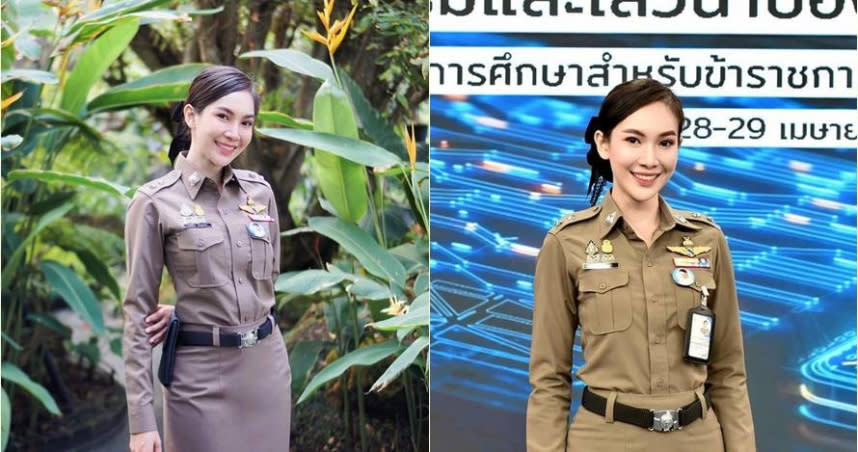 泰國女警吉亞蒂雅快速晉升速度引發討論，從一般女警三年就晉升到了上尉，卻沒有任何可以晉升的直接證據。（圖／翻攝自吉亞蒂雅臉書）