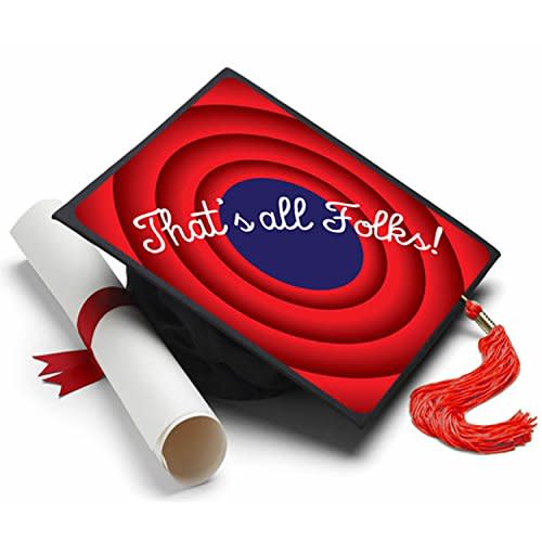 That's All Folks Grad Cap Topper, Grad Cap Decorations