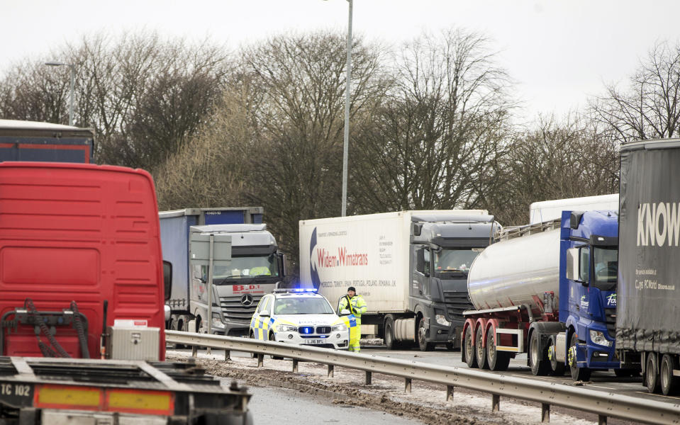 <em>Snowy and icy conditions caused a whole volley of issues across the country – including one woman who got stranded in her wheelchair (Pictures: PA)</em>