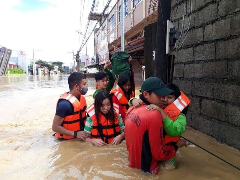 Philippine Coast Guard conduct a rescue operation following Typhoon Vamco in the Cagayan Valley region