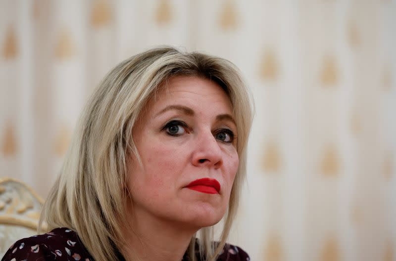 Russian foreign ministry's spokeswoman Zakharova attends a meeting in Moscow