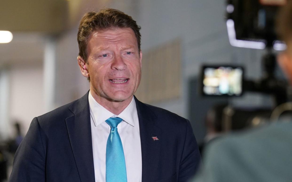 Richard Tice at the count for the Wellingborough by-election where Reform UK gained 13 per cent of the vote