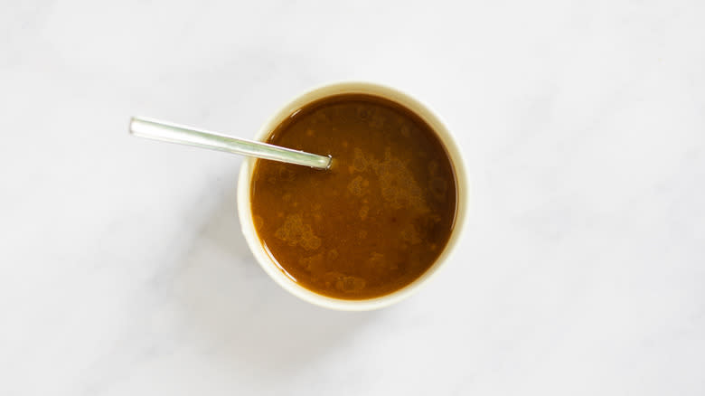 bowl of soy sauce dressing