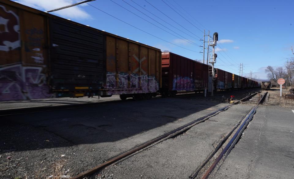 A CSX train travels theough West Haverstraw, on Thursday, March 9, 2023.