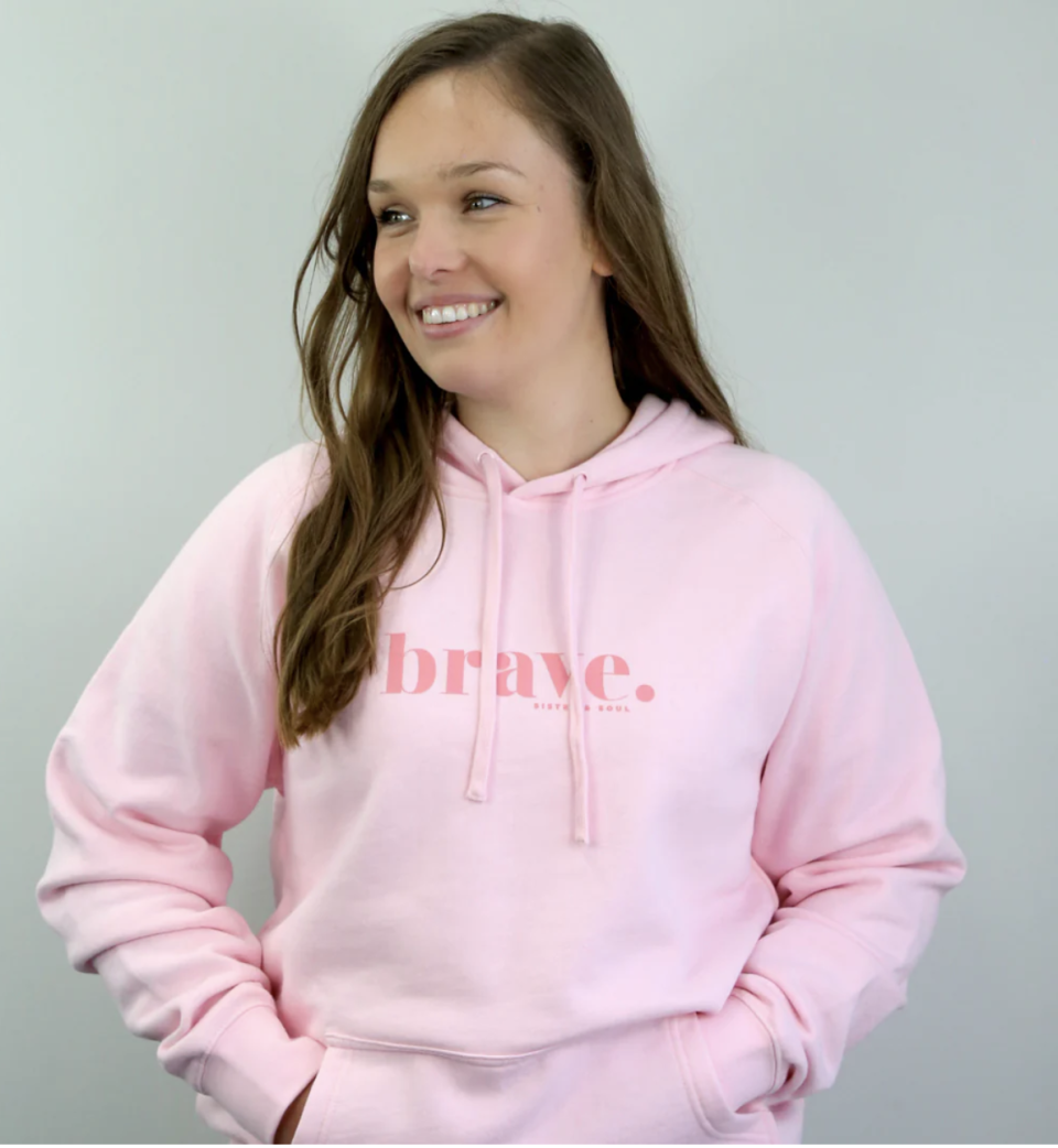 Brave hoodie supporting the National Breast Cancer Foundation