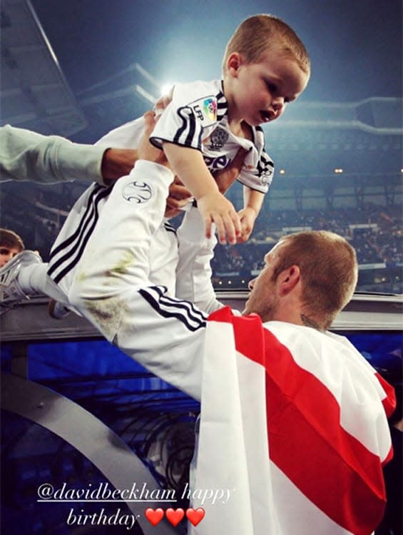 David Beckham con su hijo Cruz