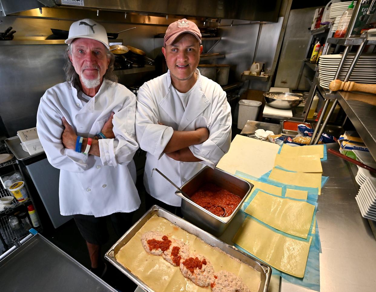 Piccolo's Restaurant assistant manager John Piccolo, left, and chef Marcio Santos.