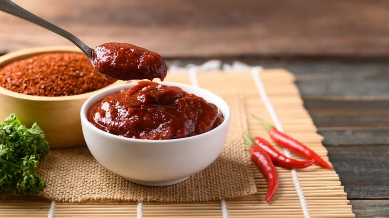 bowl gochujang spoon chile