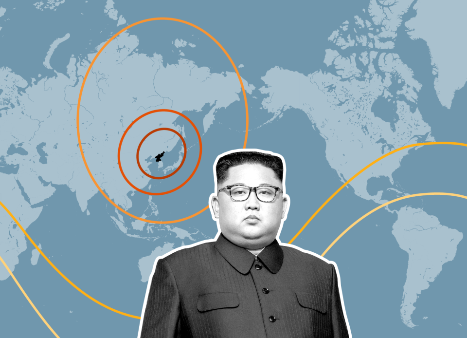 Estimated range of North Korea's missiles ballistic missiles.